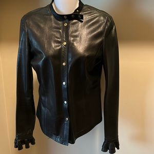 Gucci Black lamb skin leather shirt 38 by Tom Ford